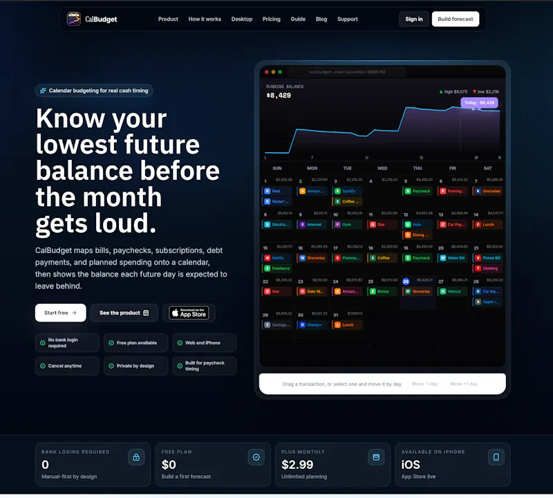 CalBudget screenshot 1