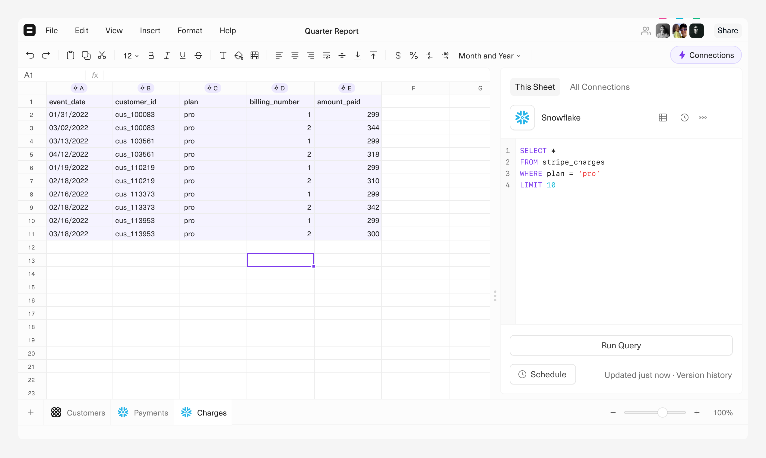 وسائط يساوي - جدول بيانات الجيل التالي مع اتصالات بيانات SQL 3