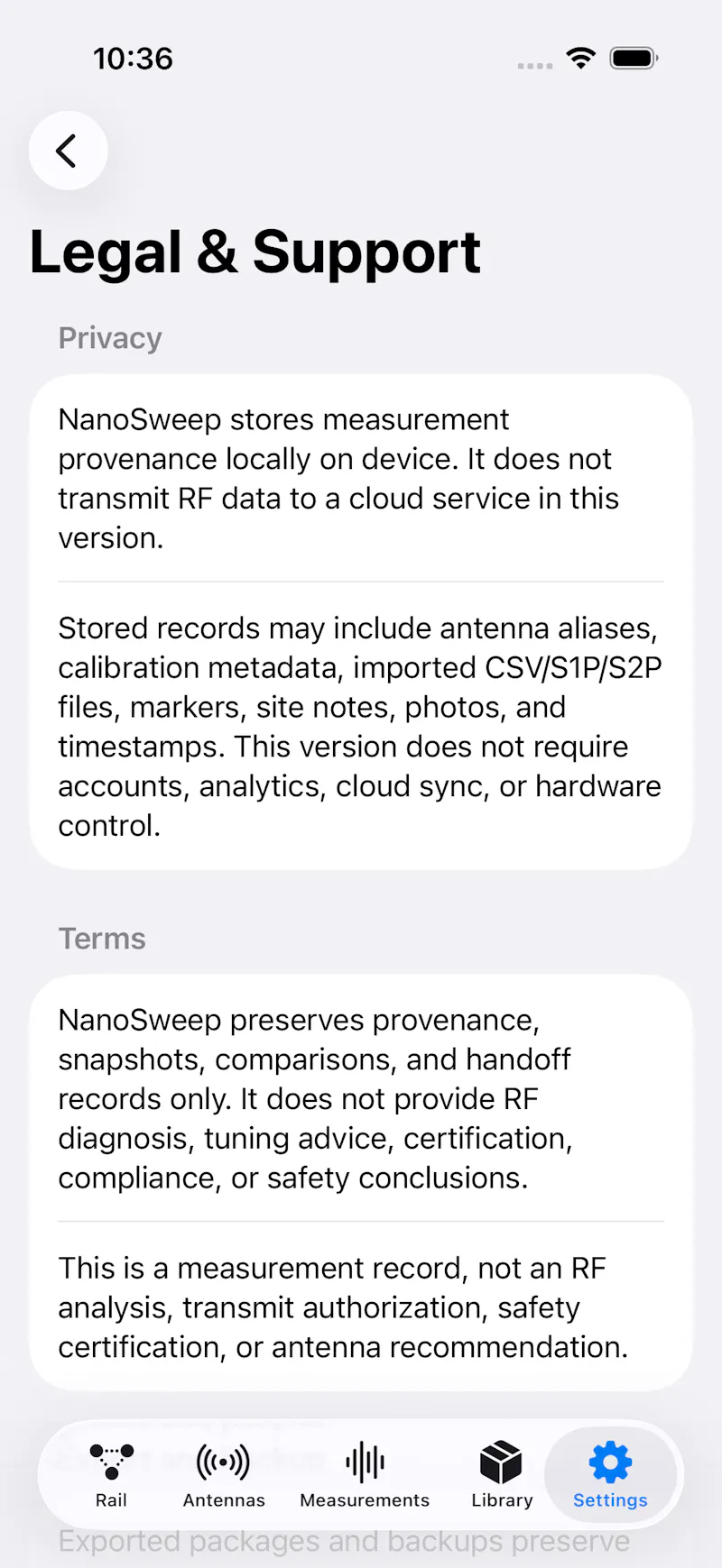 NanoSweep screenshot 2