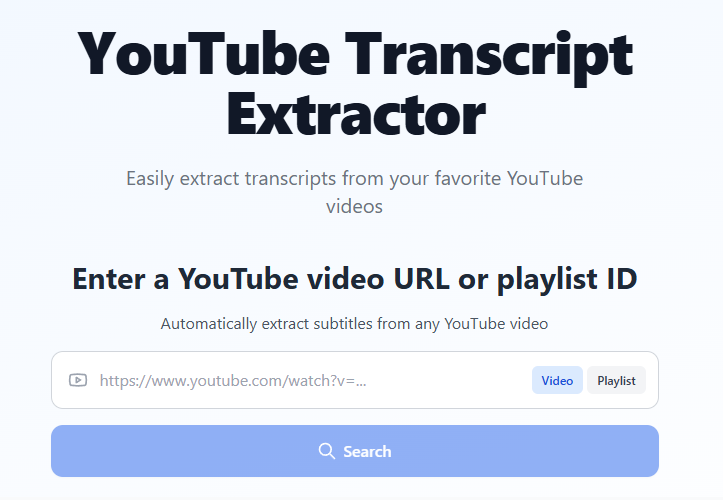 YouTubeTranscripts.tech