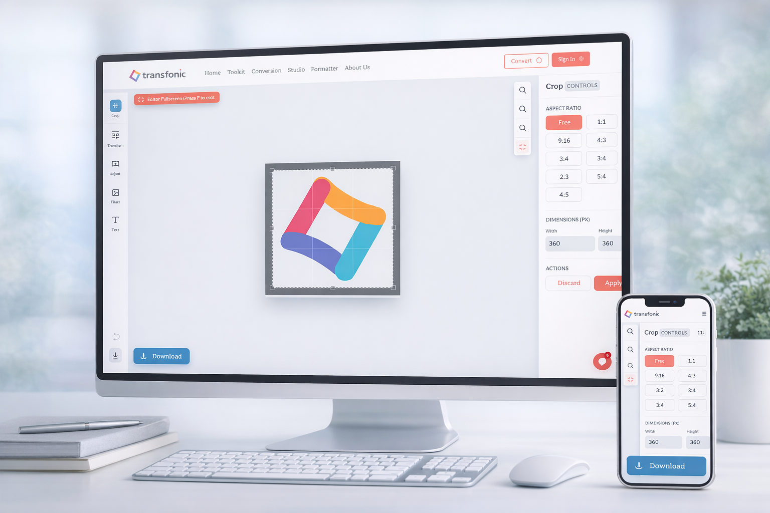 Transfonic 2.0 - Screenshot 2 showing product features and functionality