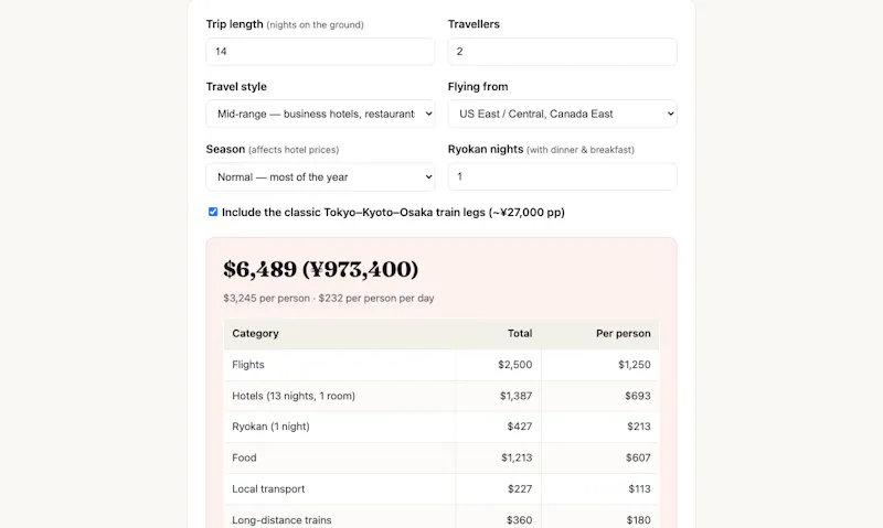 Japan Travel Planner Tools screenshot 1