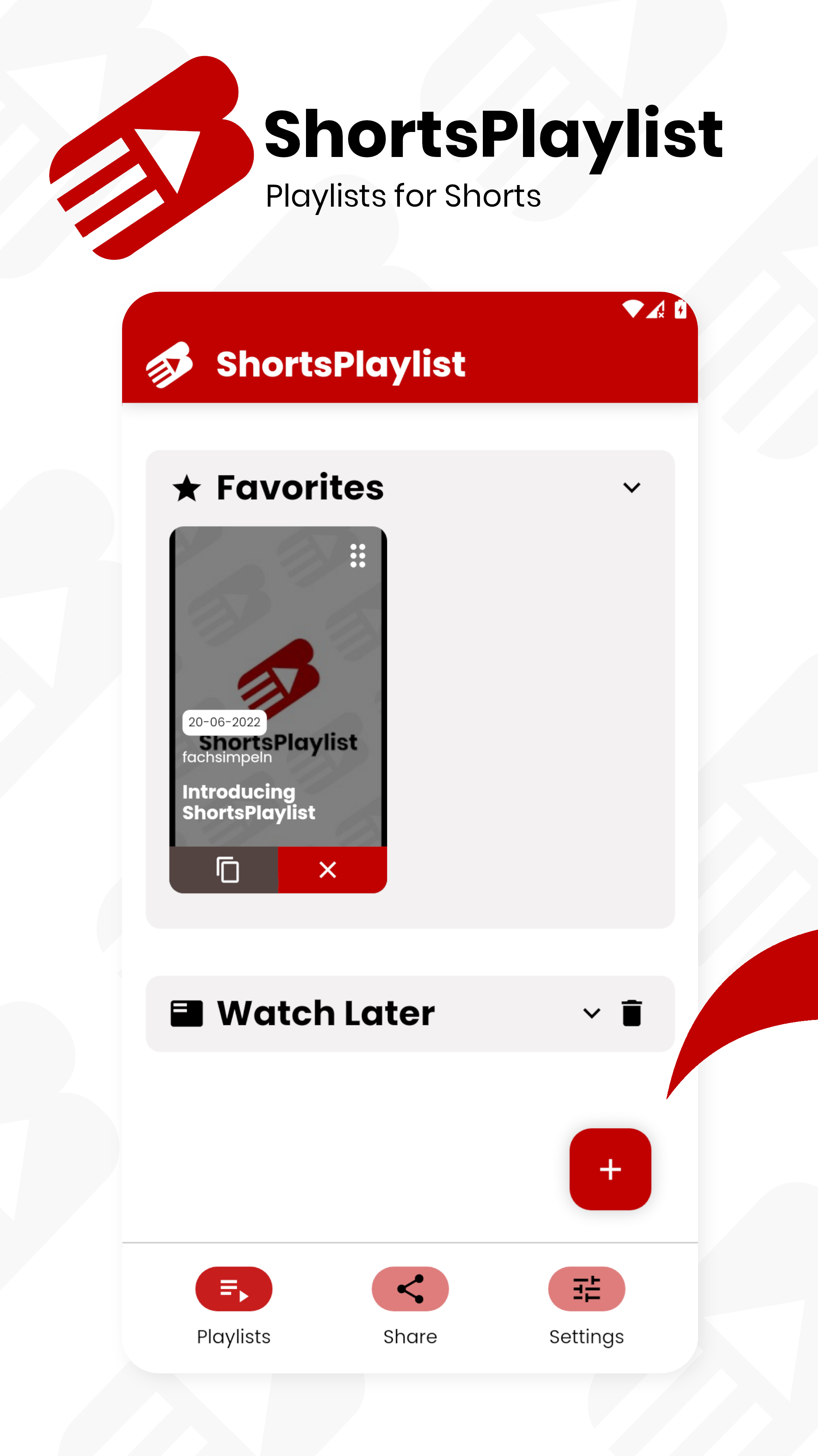 ShortSPlayList - Wiedergabelisten für YouTube -Shorts Medien 2