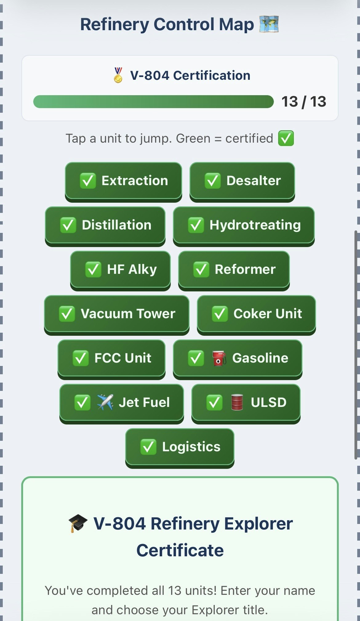 The Great Refinery Run - Screenshot 5 showing product features and functionality