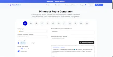 AI Pinterest Reply Generator gallery image