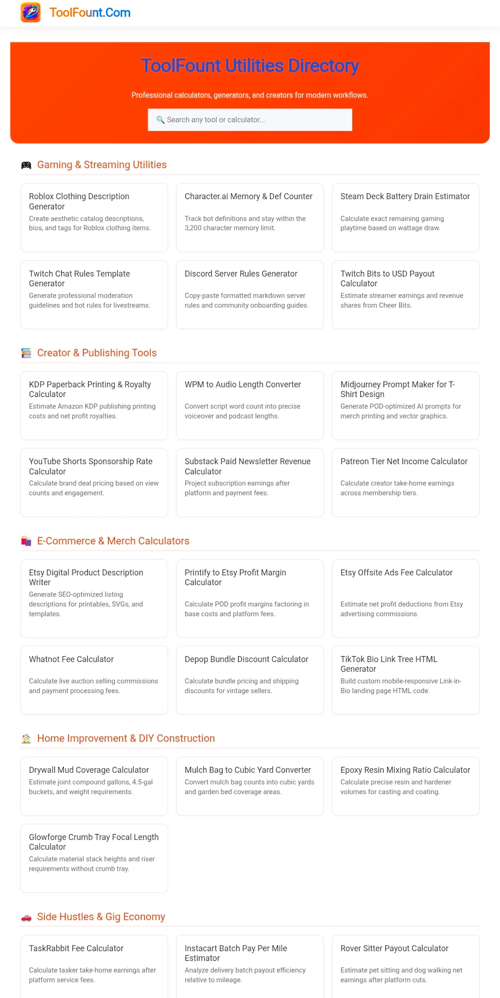 Toolfount.Com screenshot 1