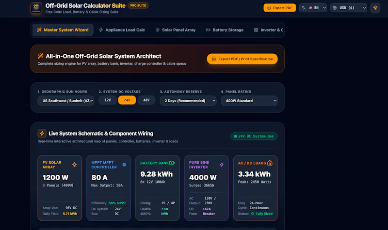 OffgridSolarCalculator screenshot 2