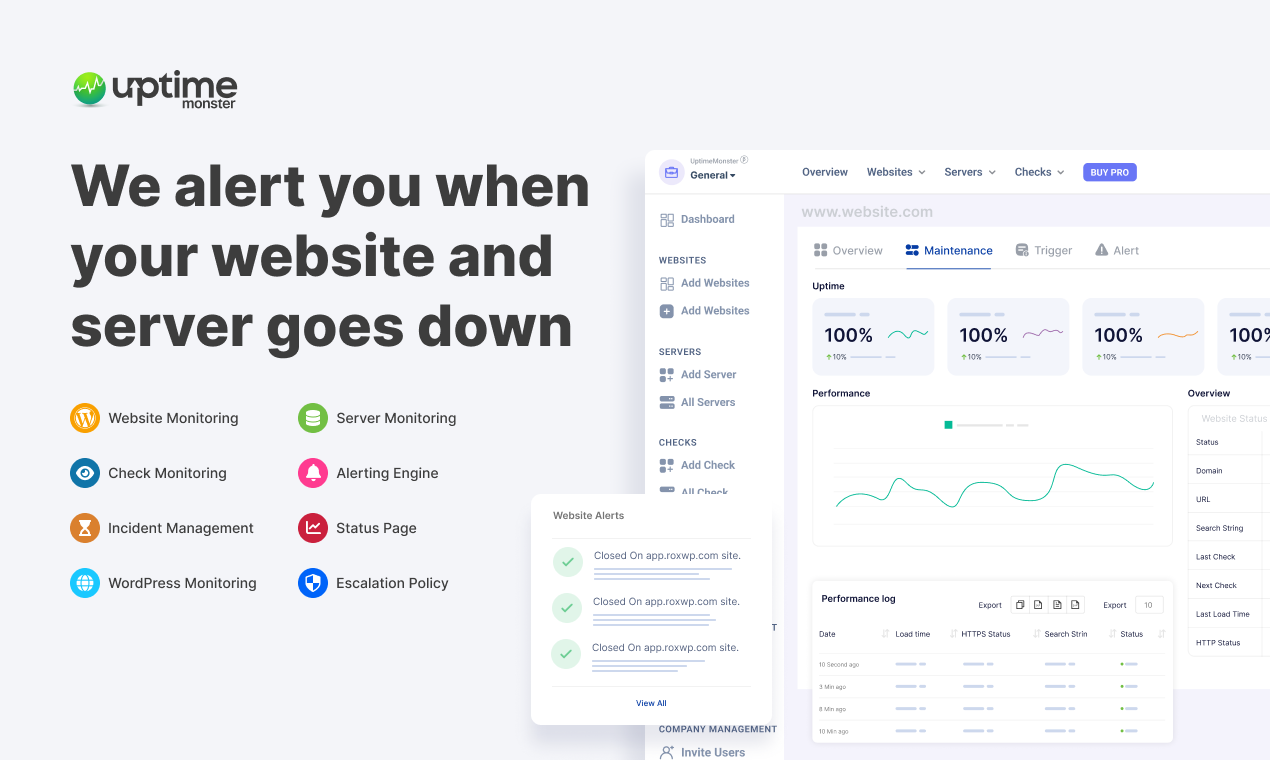 startuptile Uptime Monster-Monitor your websites and servers from one place