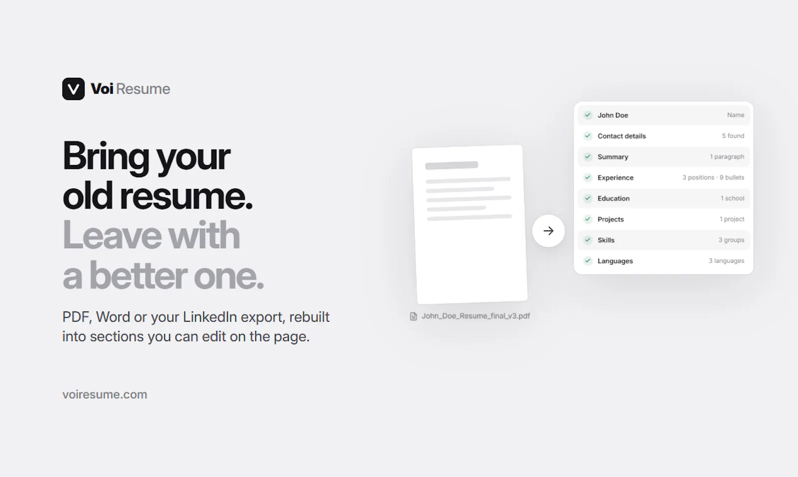Voi Resume screenshot 5