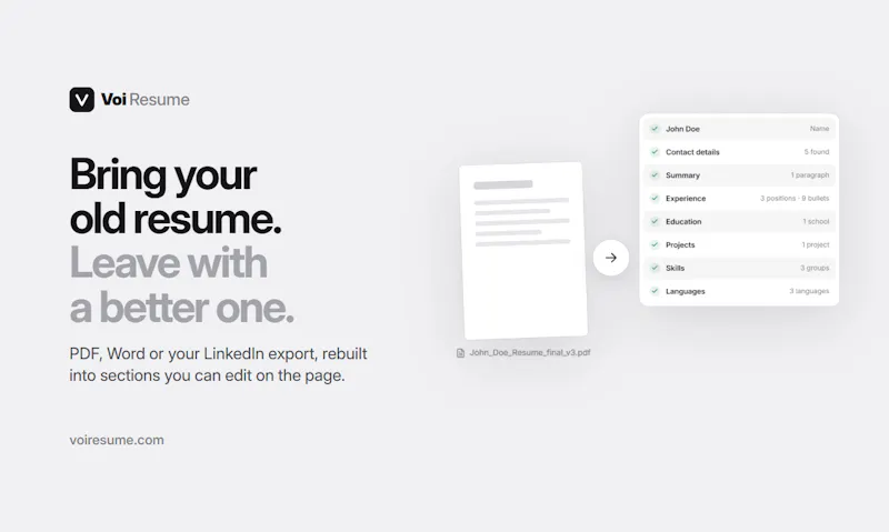 Voi Resume screenshot 5