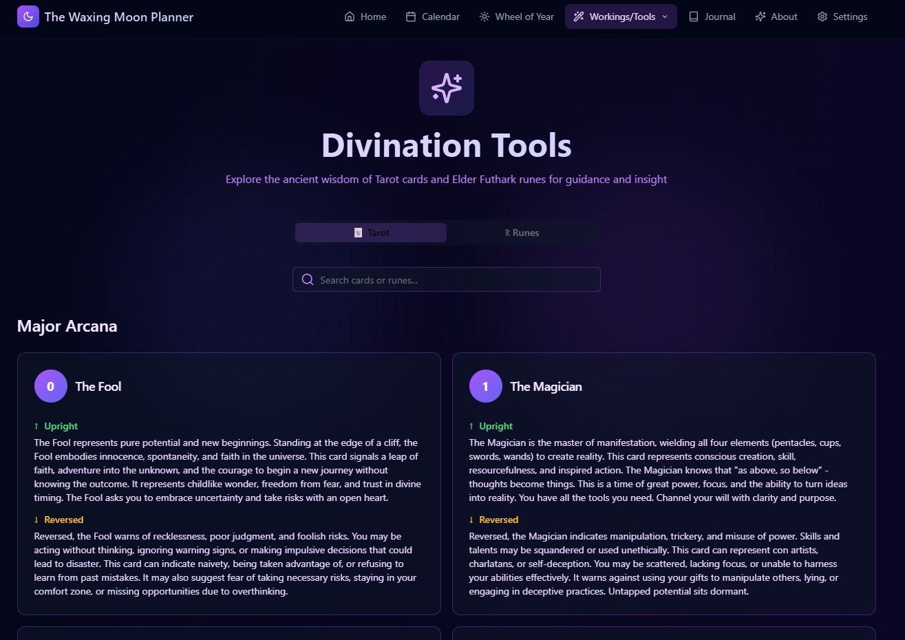 Waxing Moon Planner - Screenshot 2 showing product features and functionality