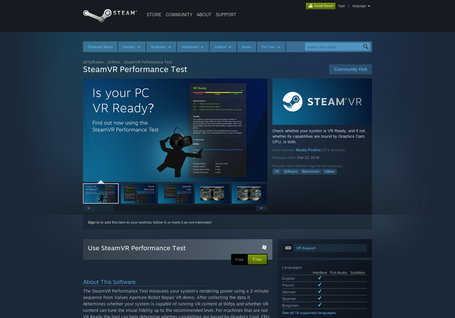 SteamVR Performance Test gallery image