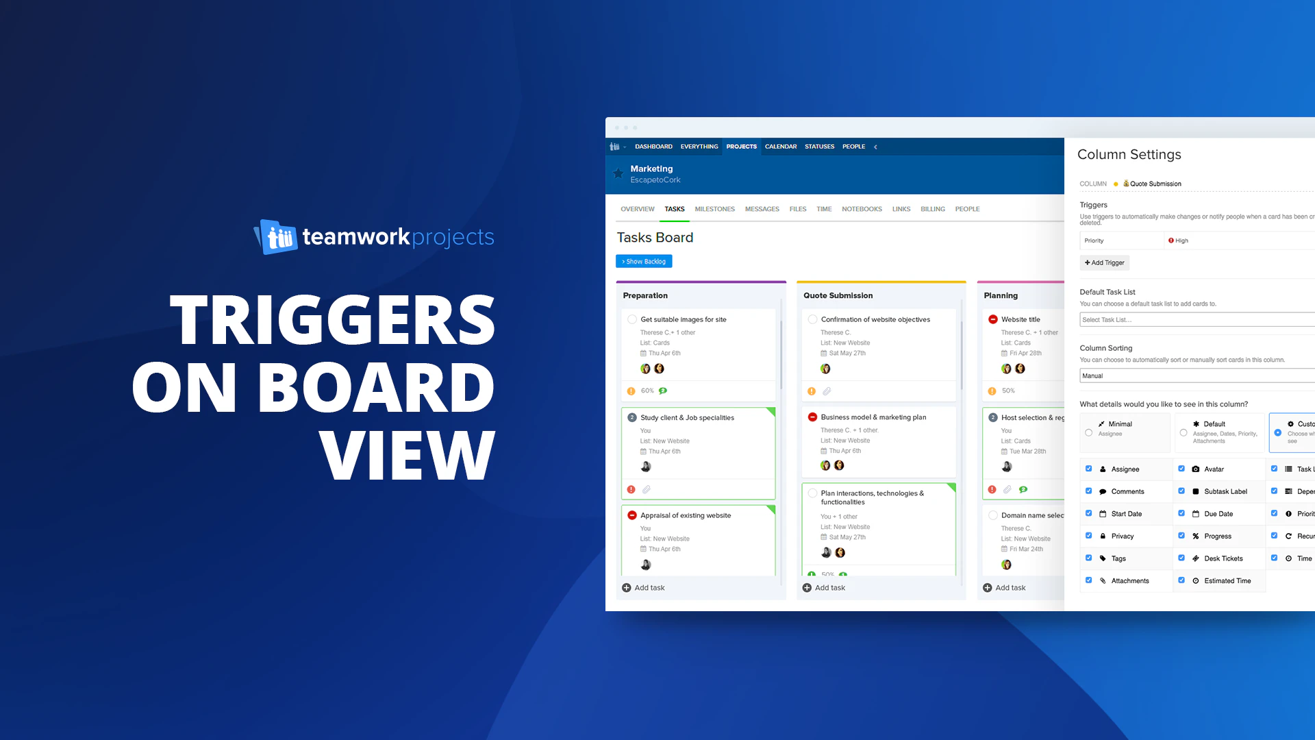Teamwork Projects - Triggers On Board View