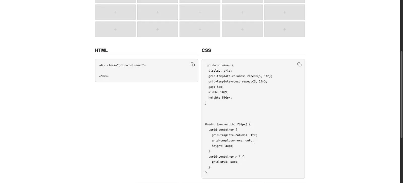 CSS Grid Generator screenshot 2