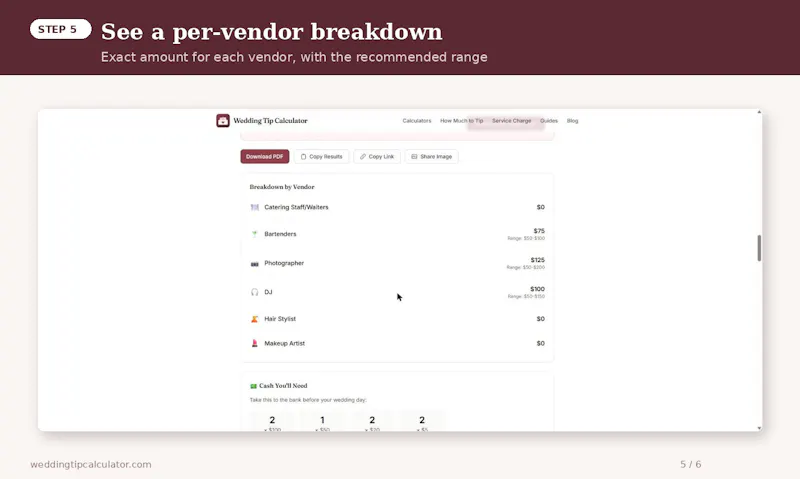 Wedding Tip Calculator screenshot 8