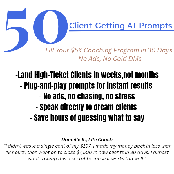 Il cliente riceve istruzioni - Riempi il tuo programma di coaching da $ 5k in 30 giorni, no a freddo DMS media 1
