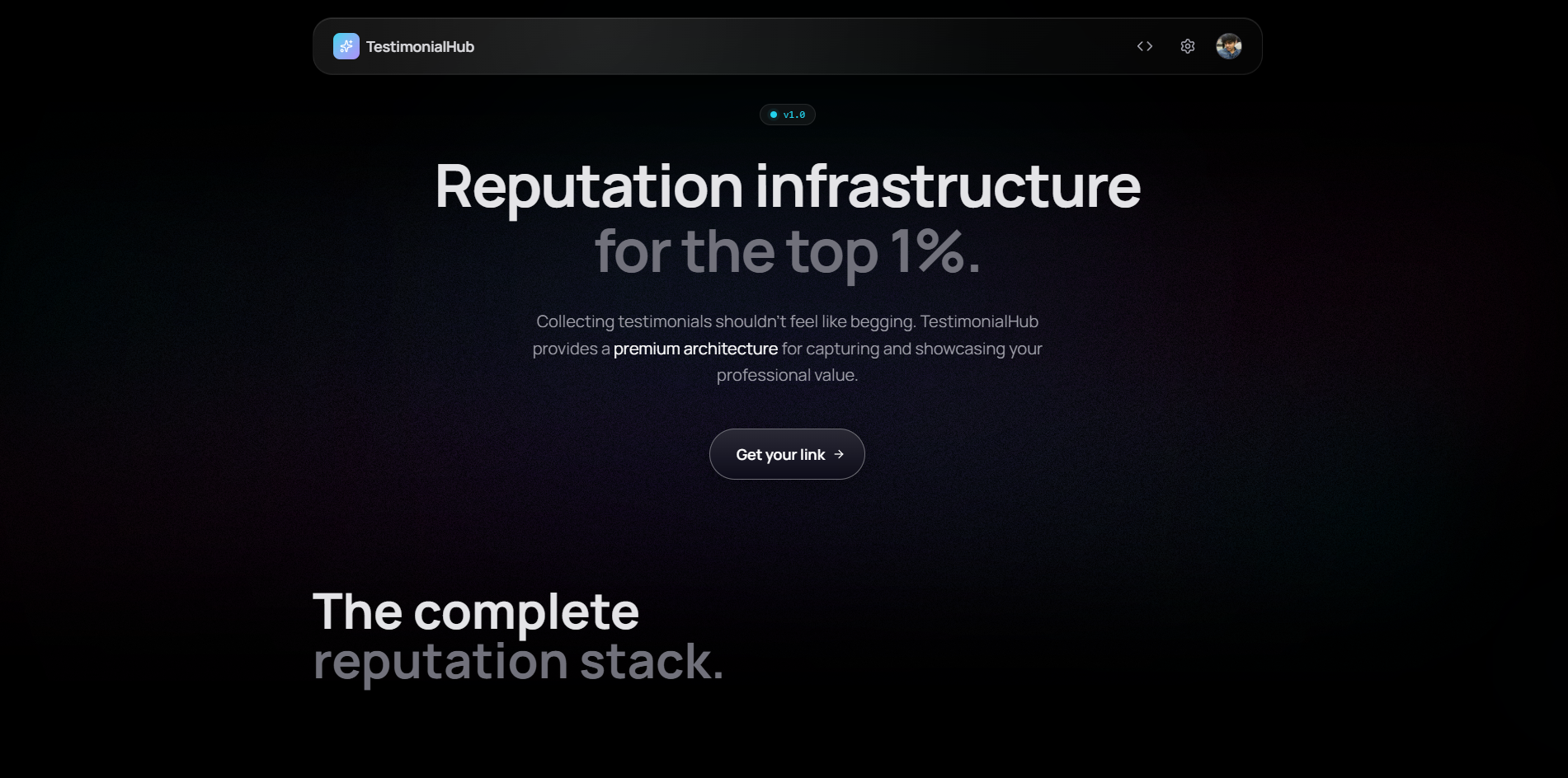Testimonial Hub - Main product screenshot demonstrating key features and user interface