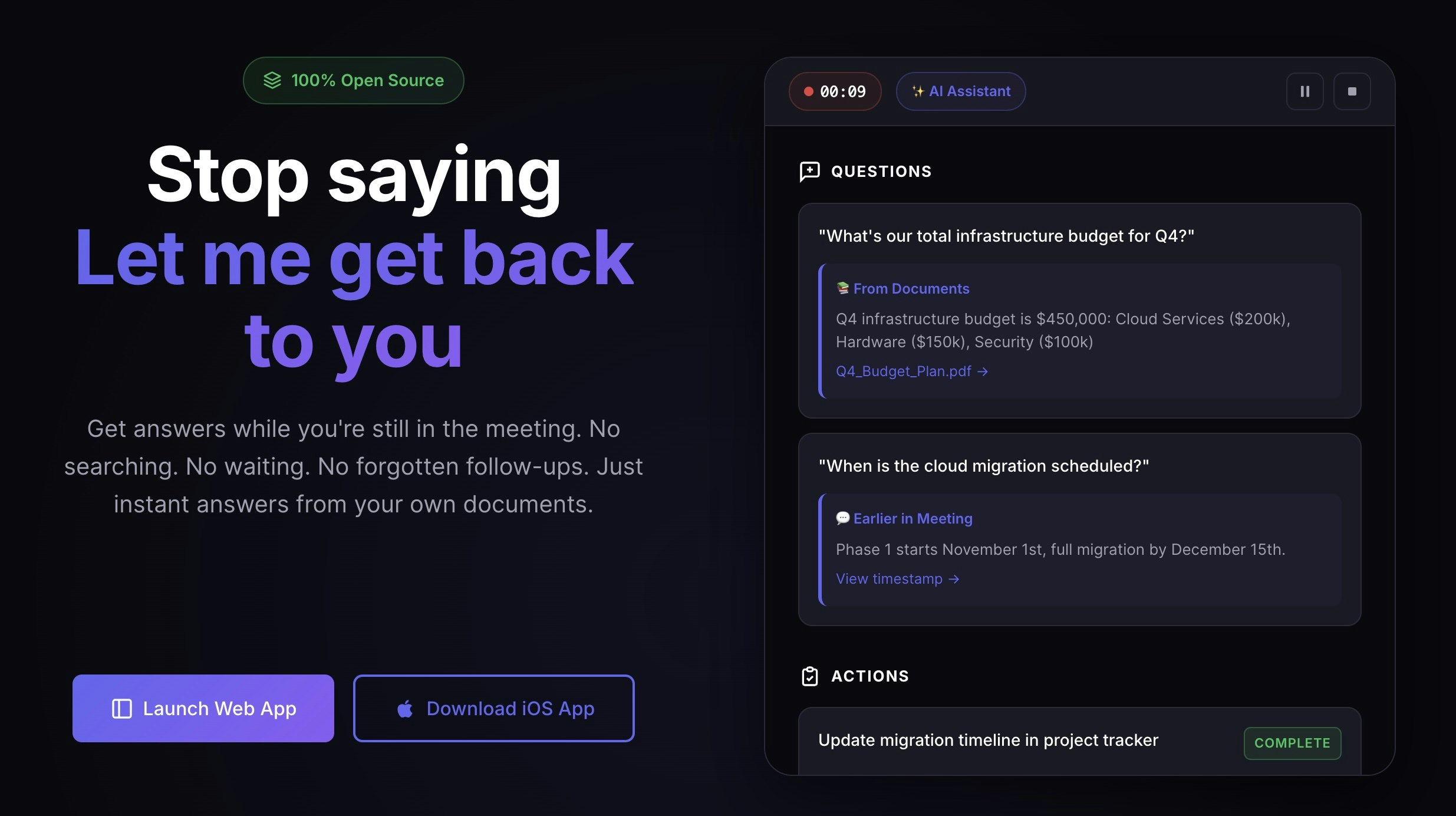 TellMeMo - Main screenshot showing features and interface