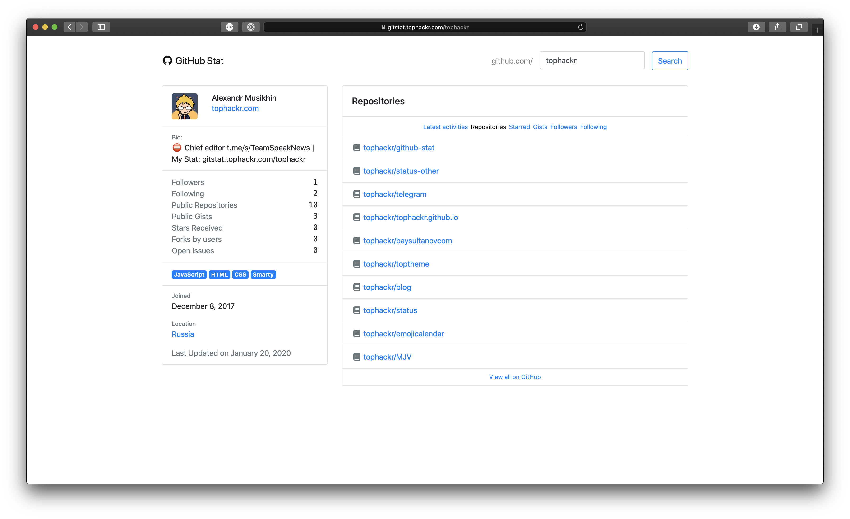 GitHub Stat gallery image