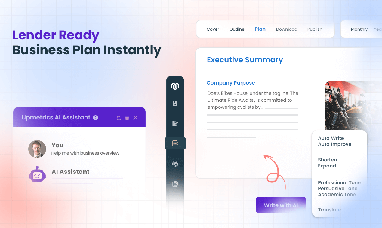 startuptile Upmetrics AI-Business Plan & Finacial Forecast using AI