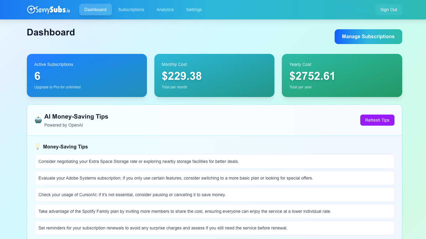 SavvySubs.io gallery image