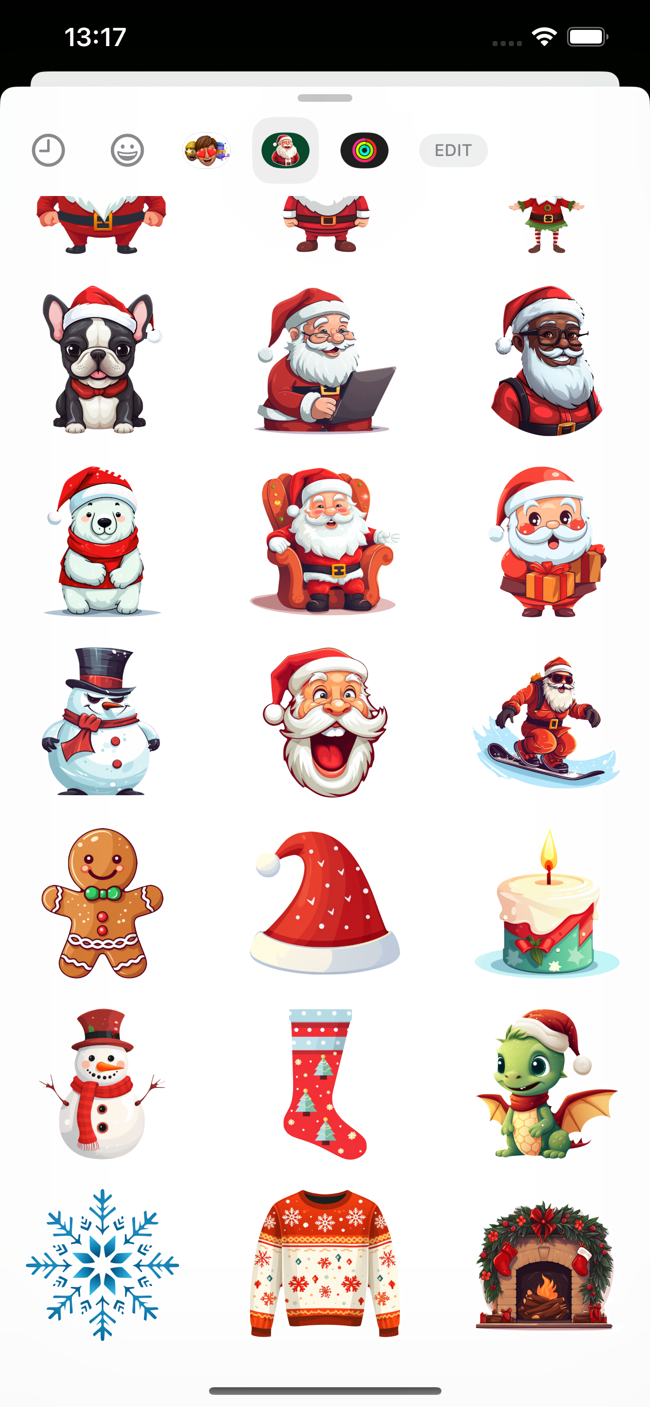 Juego de pegatinas de Feliz Navidad media 3