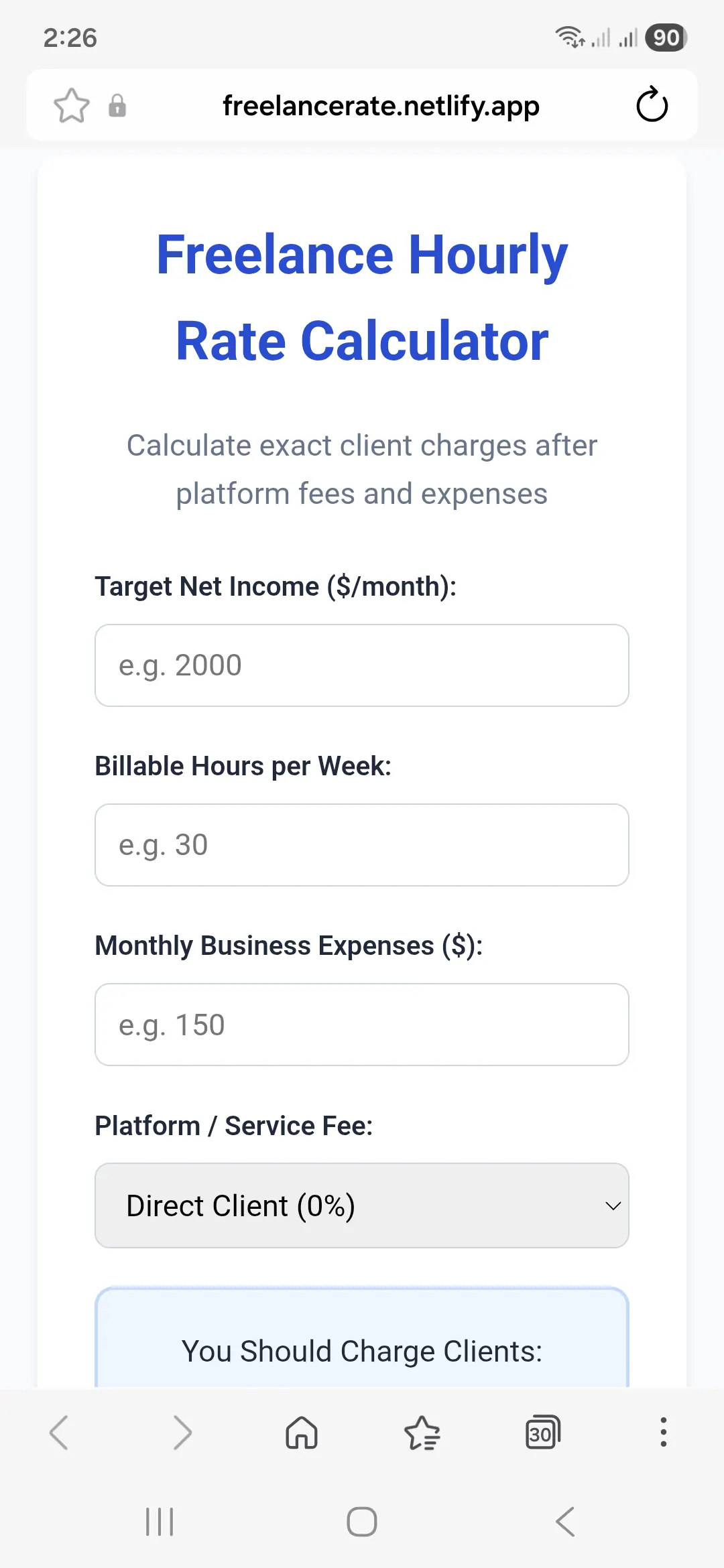 Freelance Rate Calculator 