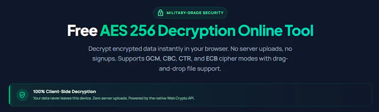 AES 256 Decryption Online Tool gallery image