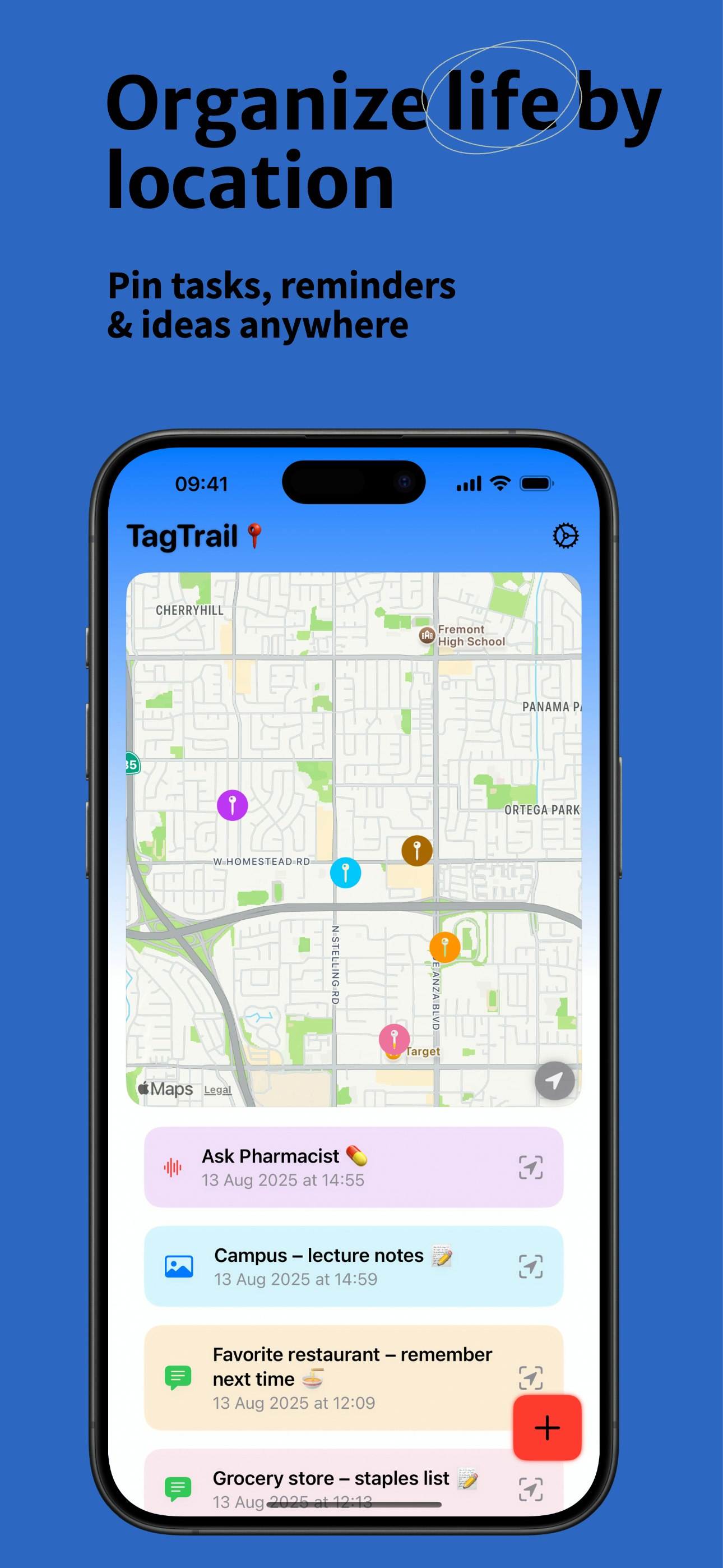 Tagtrail - Note e promemoria basati sulla posizione resi semplici media 4