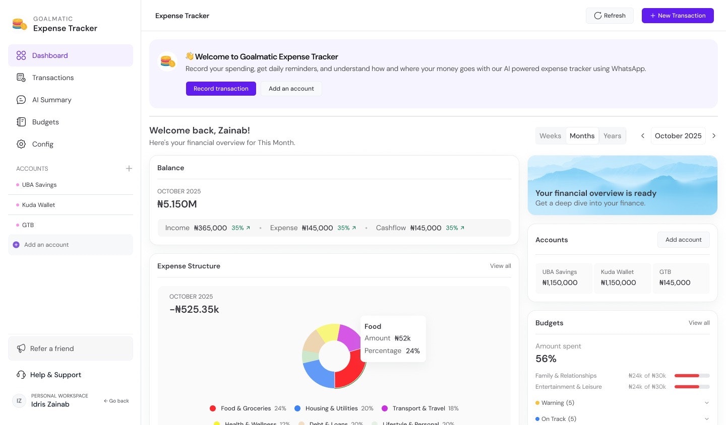 Goalmatic Expense Tracker gallery image