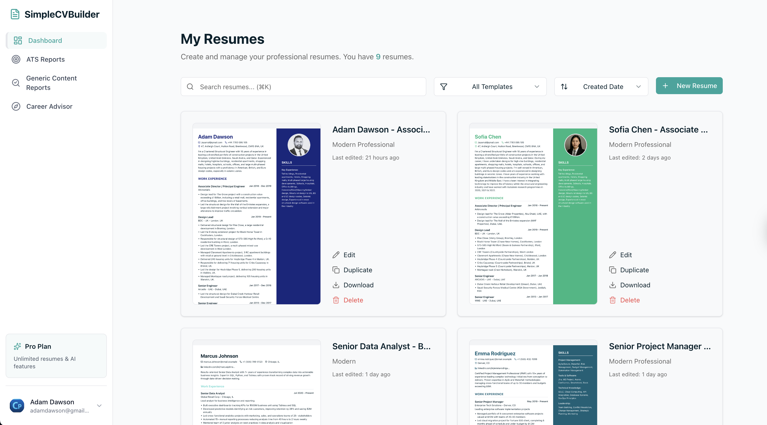 SimpleCVBuilder gallery image