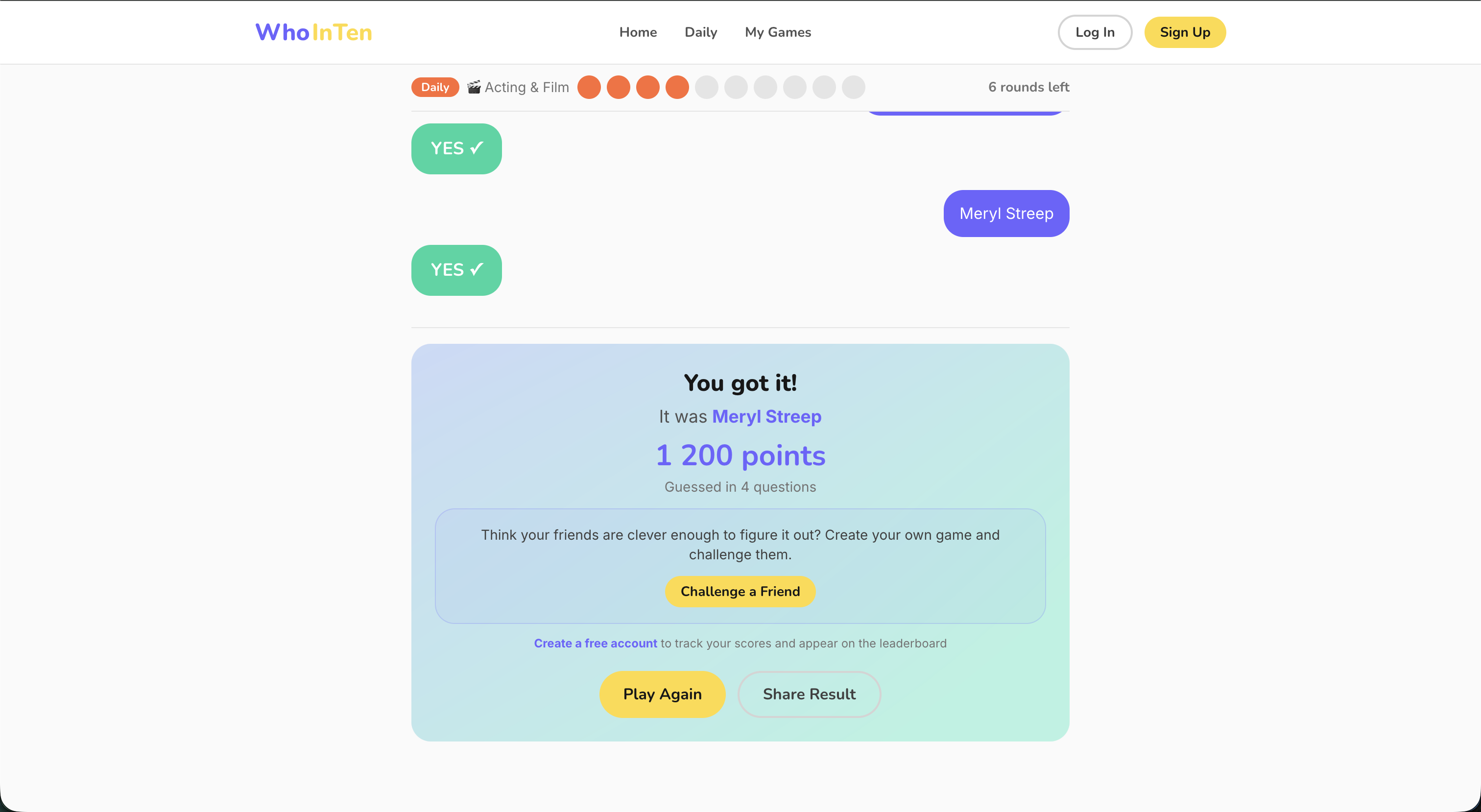 WhoInTen - Screenshot 4 showing product features and functionality