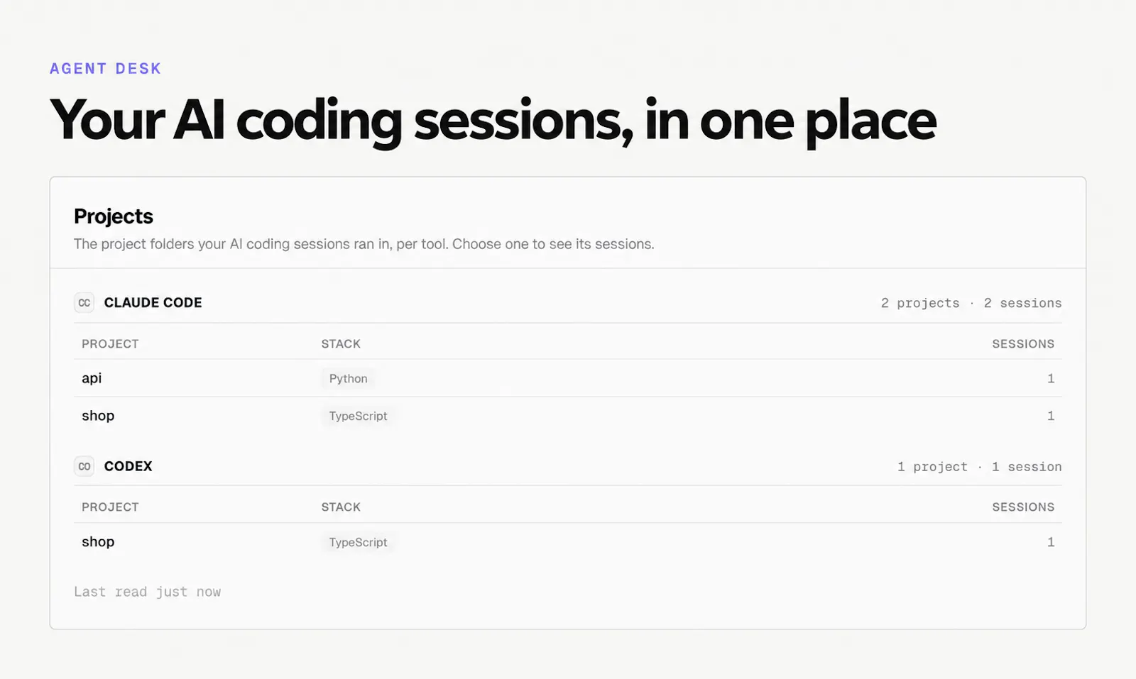 Agent Desk + Session Intelligence screenshot 1