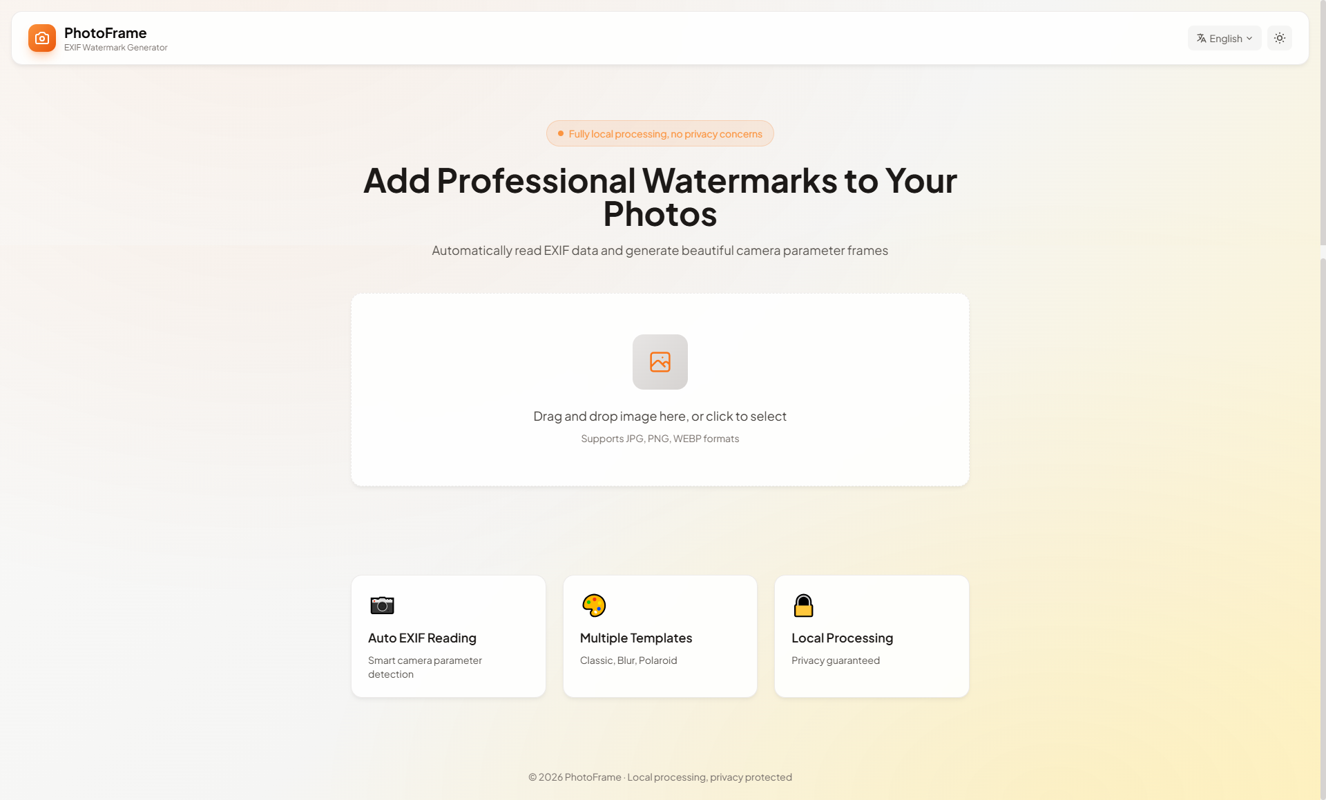 PhotoFrame - Main product screenshot demonstrating key features and user interface