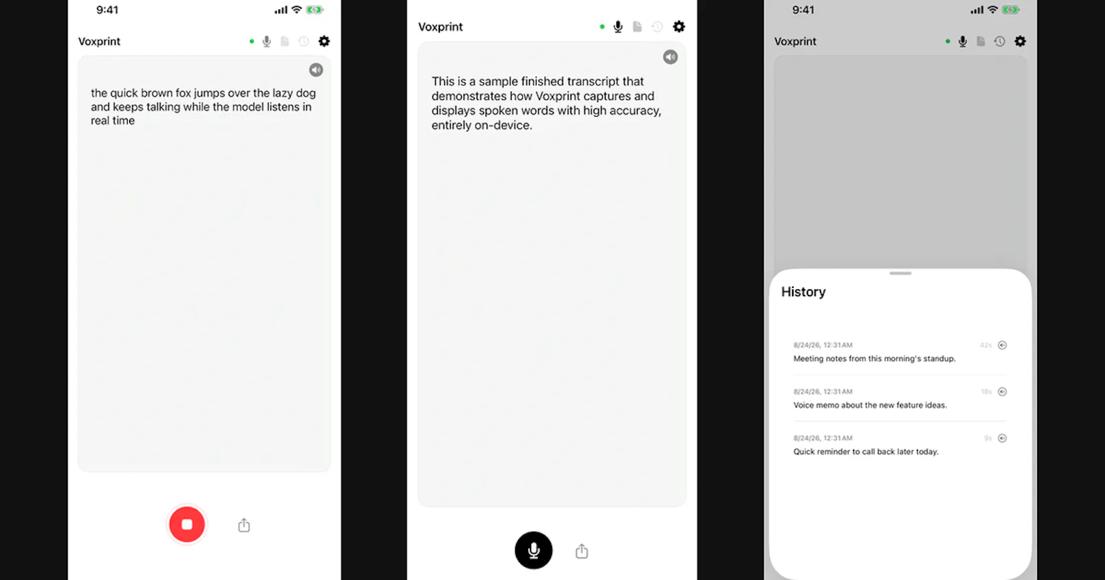 Voxprint screenshot 1