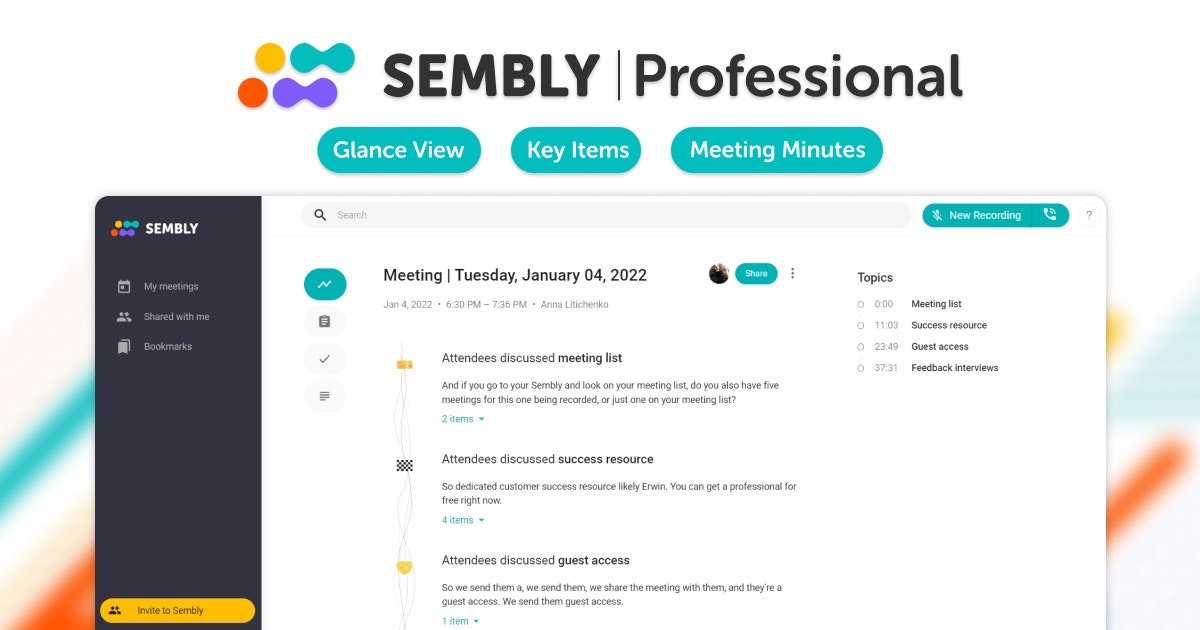 Sembly AI software | Meeting Platform - Software Resellers