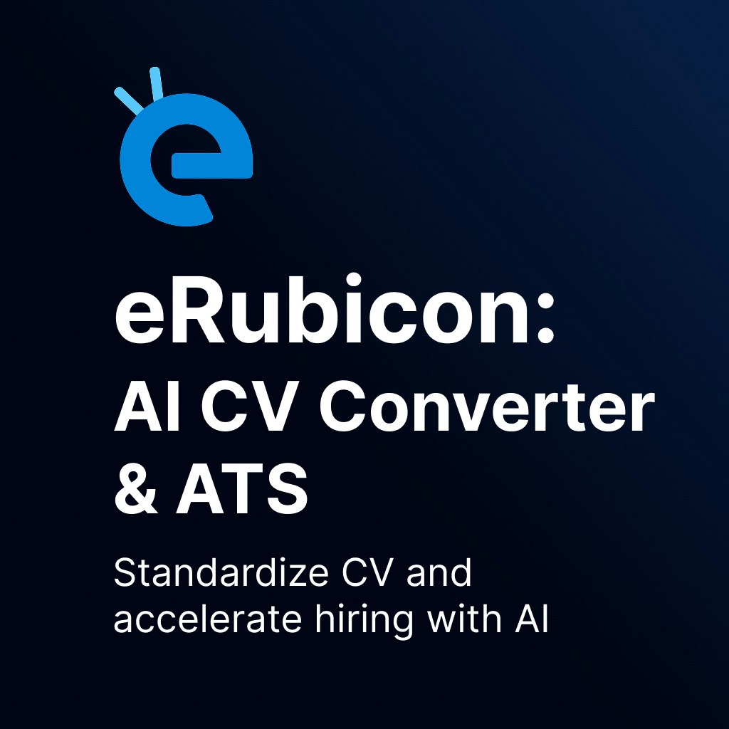 eRubicon — AI CV Converter & ATS - Main product screenshot demonstrating key features and user interface