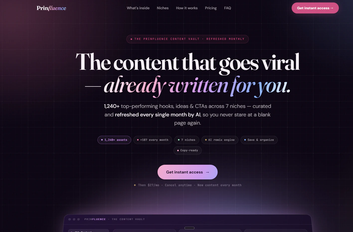 The Content Vault — Prinfluence gallery image