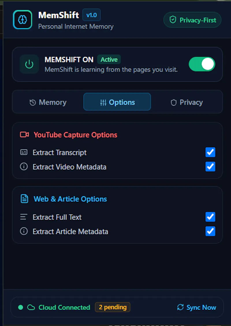 MemShift screenshot 3