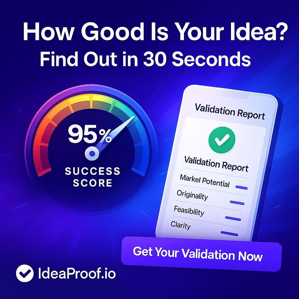 IdeaProof – AI Startup Idea Factory - Screenshot 2 showing product features and functionality