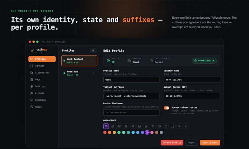 TailMux screenshot 3