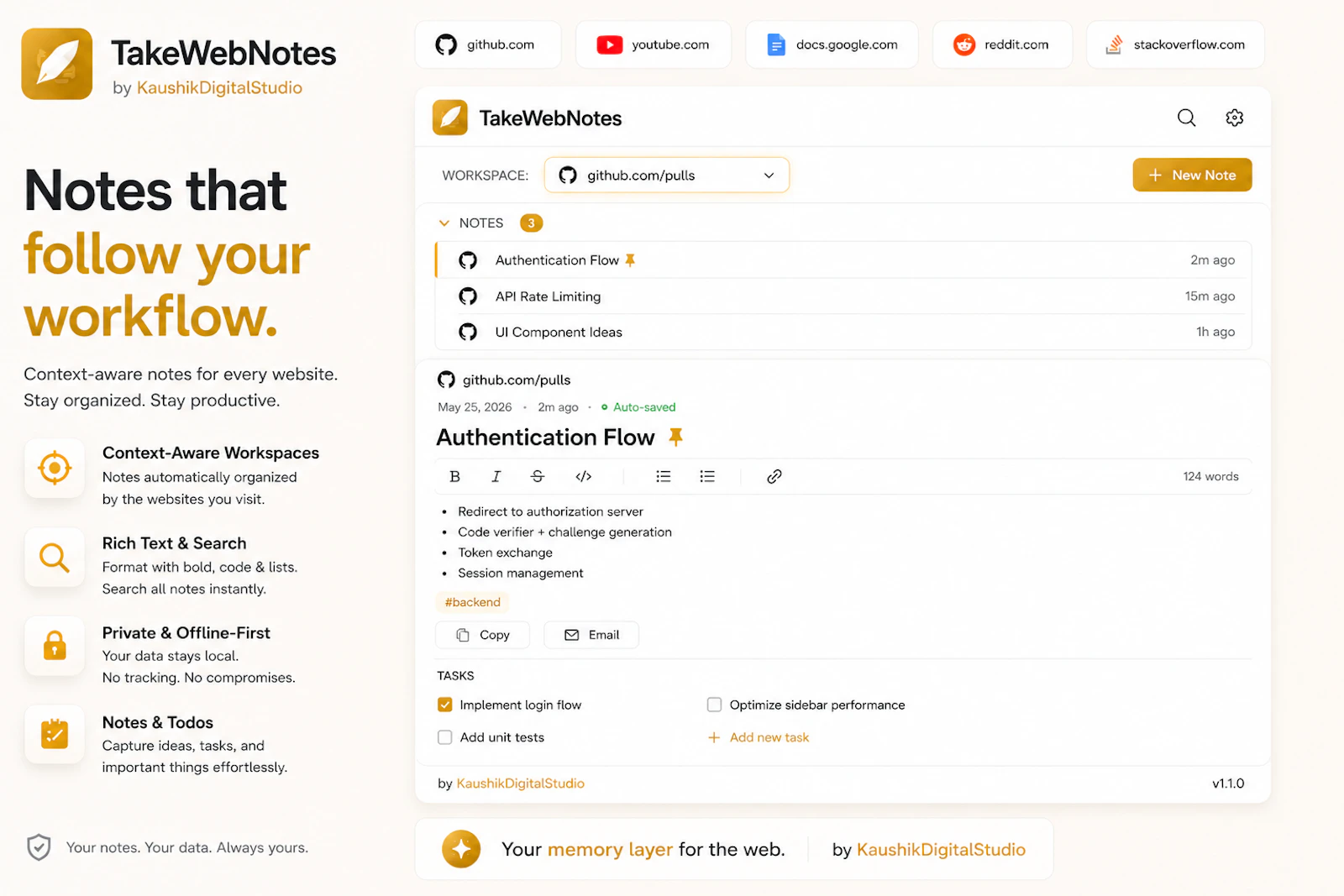 TakeWebNotes screenshot 2