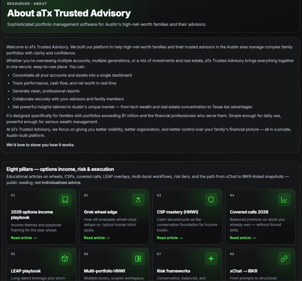 xFinance – xAI Options OS for HNWI gallery image