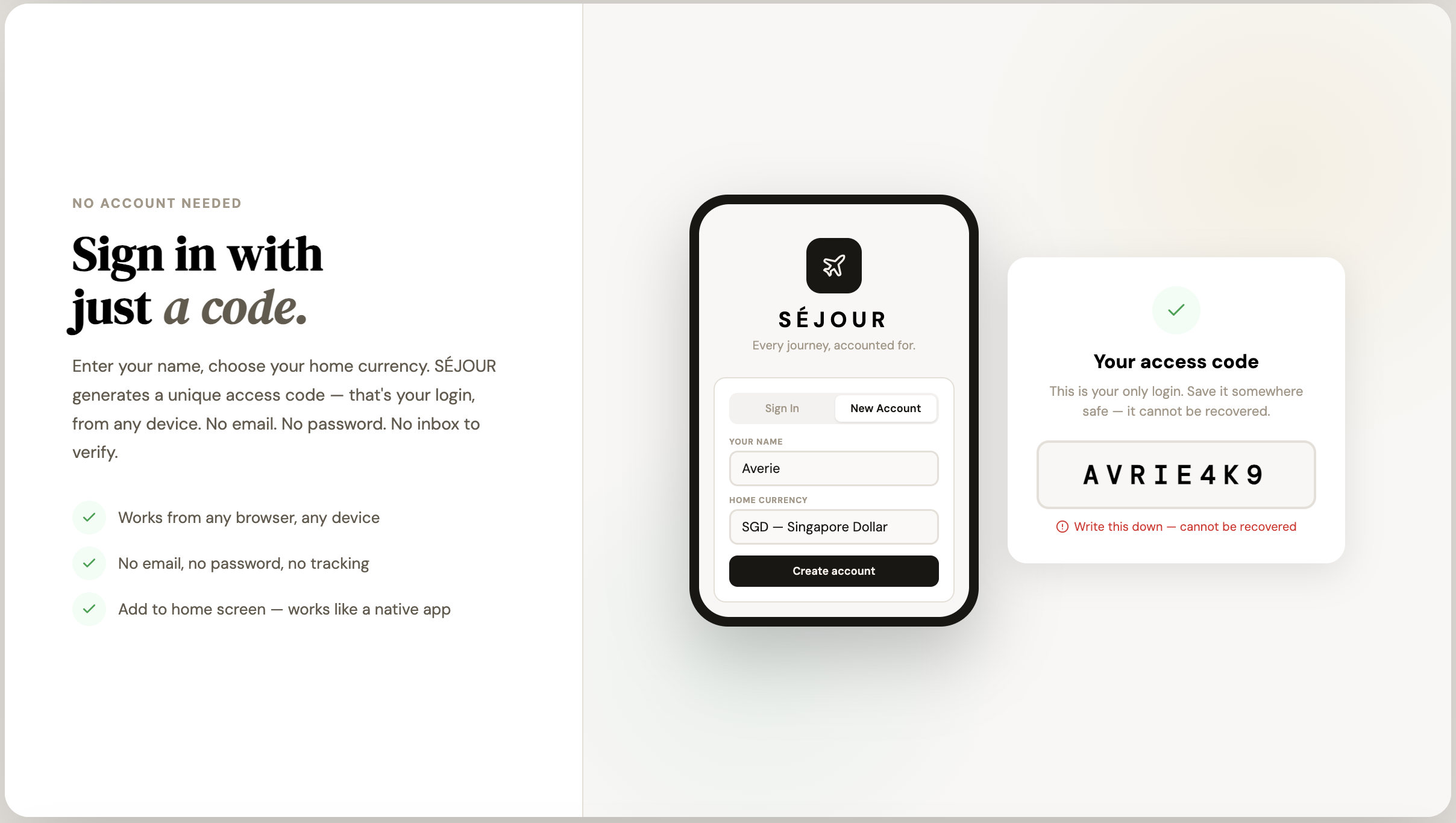 SÉJOUR — Travel Expense Tracker gallery image