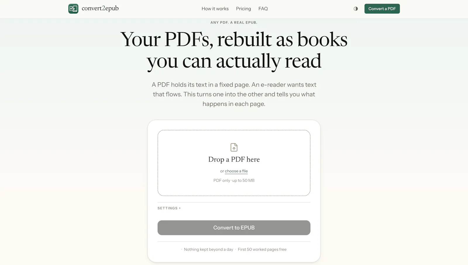 Convert2EPUB screenshot 1