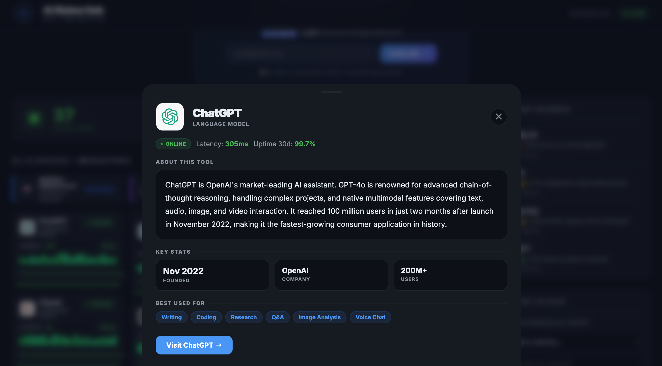 AIStatusHub - Screenshot 3 showing product features and functionality