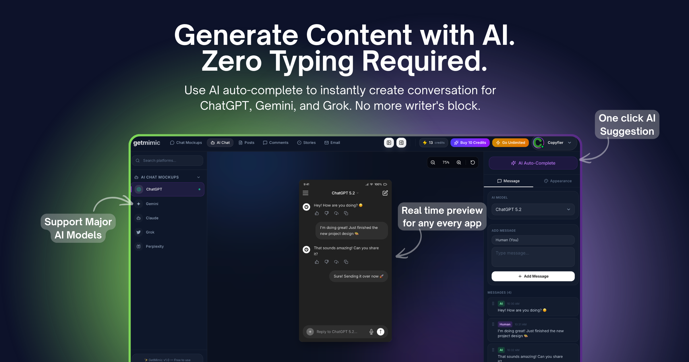 GetMimic - Screenshot 3 showing product features and functionality