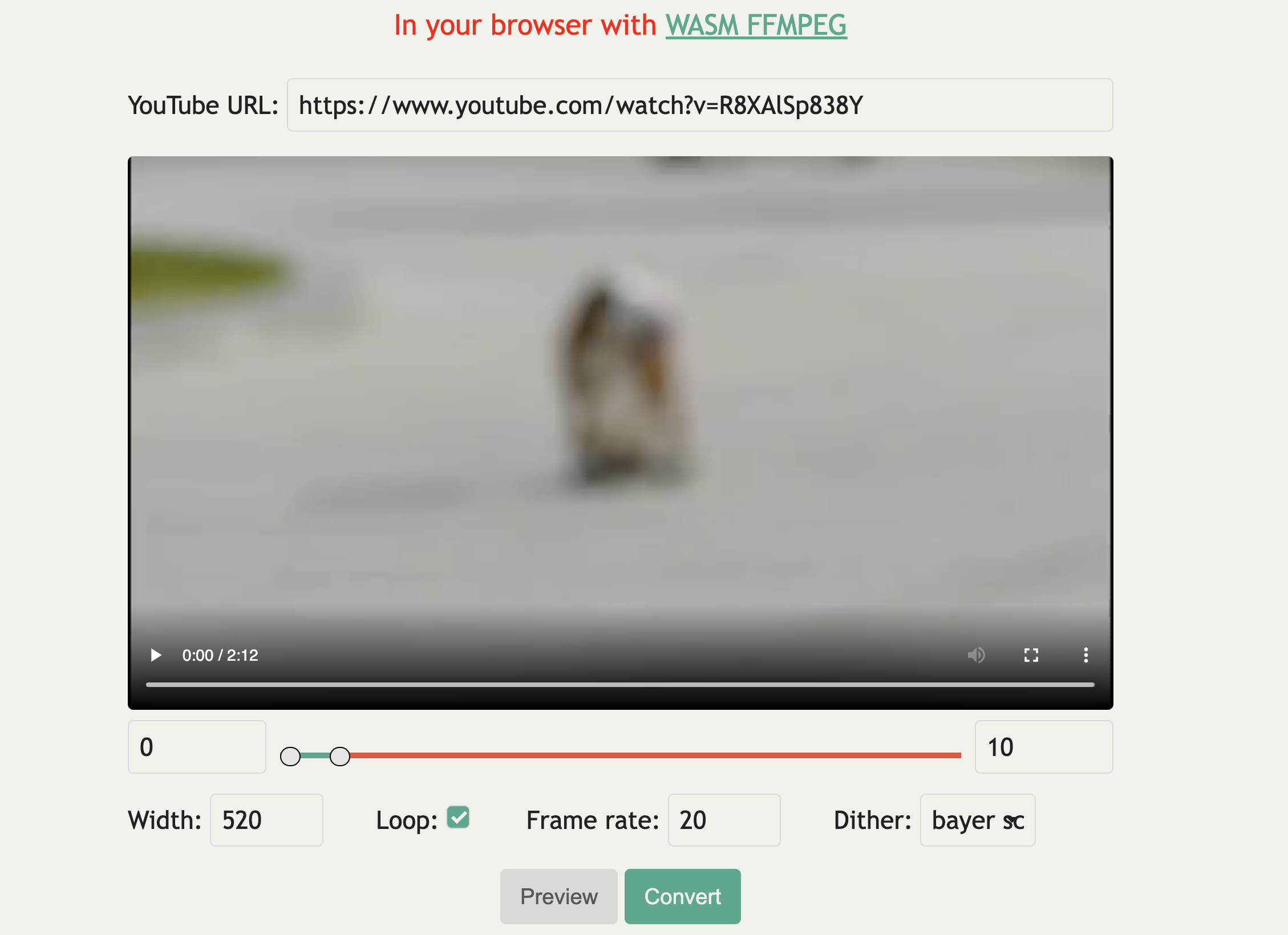 Youtube to GIF - WASM based gallery image