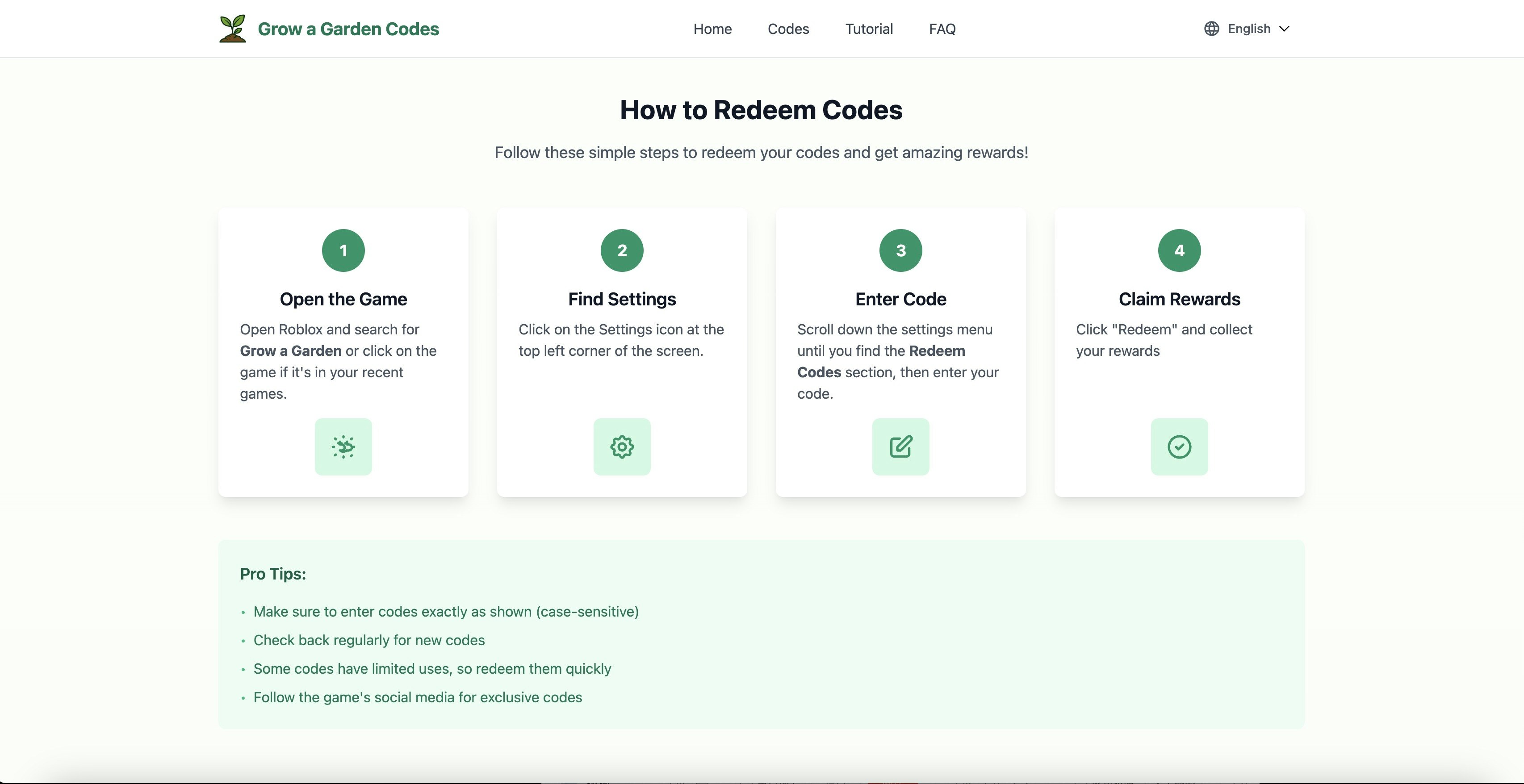 Grow Garden Code gallery image