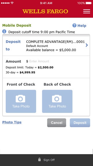 Wells Fargo iOS App gallery image
